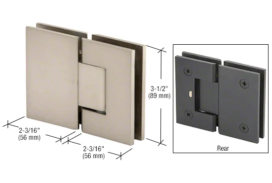 Glass to Glass Shower Door Hinge 180°: Geneva 180, Satin Nickel – CRL GEN180SN, photo 2