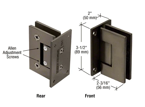 Shower Door Hinge: Geneva 337 Adjustable Wall Mount, Full Back Plate, Oil Rubbed Bronze – CRL GEN3370RB, photo 2