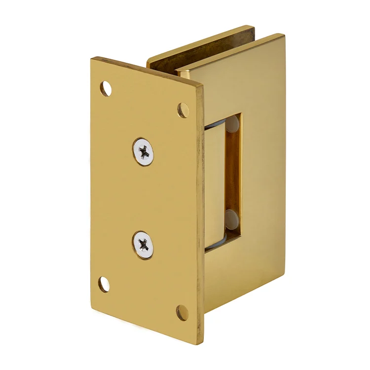Shower Door Hinge: Geneva 337 Adjustable Wall Mount, Full Back Plate, Polished Brass – CRL GEN337BR, photo 3