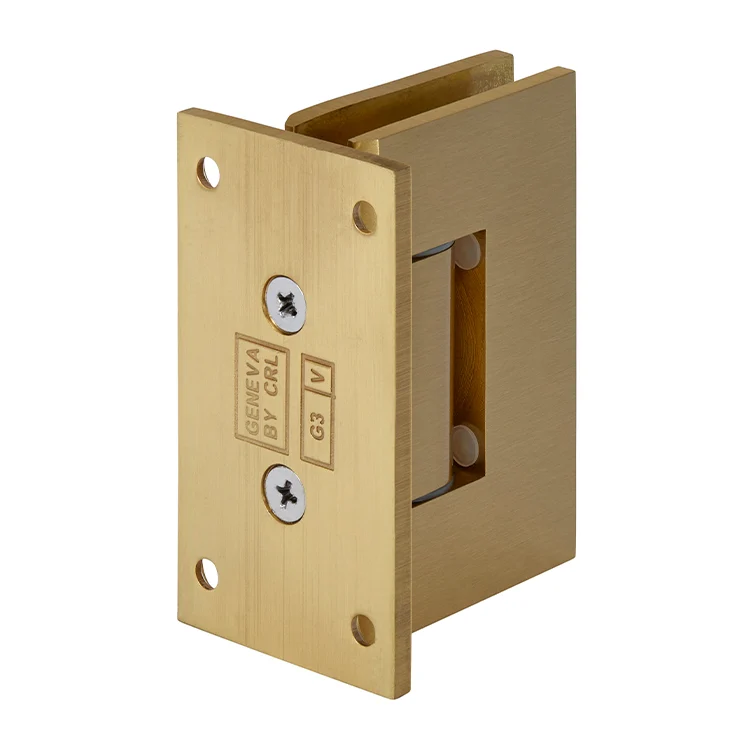 Shower Door Hinge: Geneva 337 Adjustable Wall Mount, Full Back Plate, Satin Brass – CRL GEN337SB, photo 3