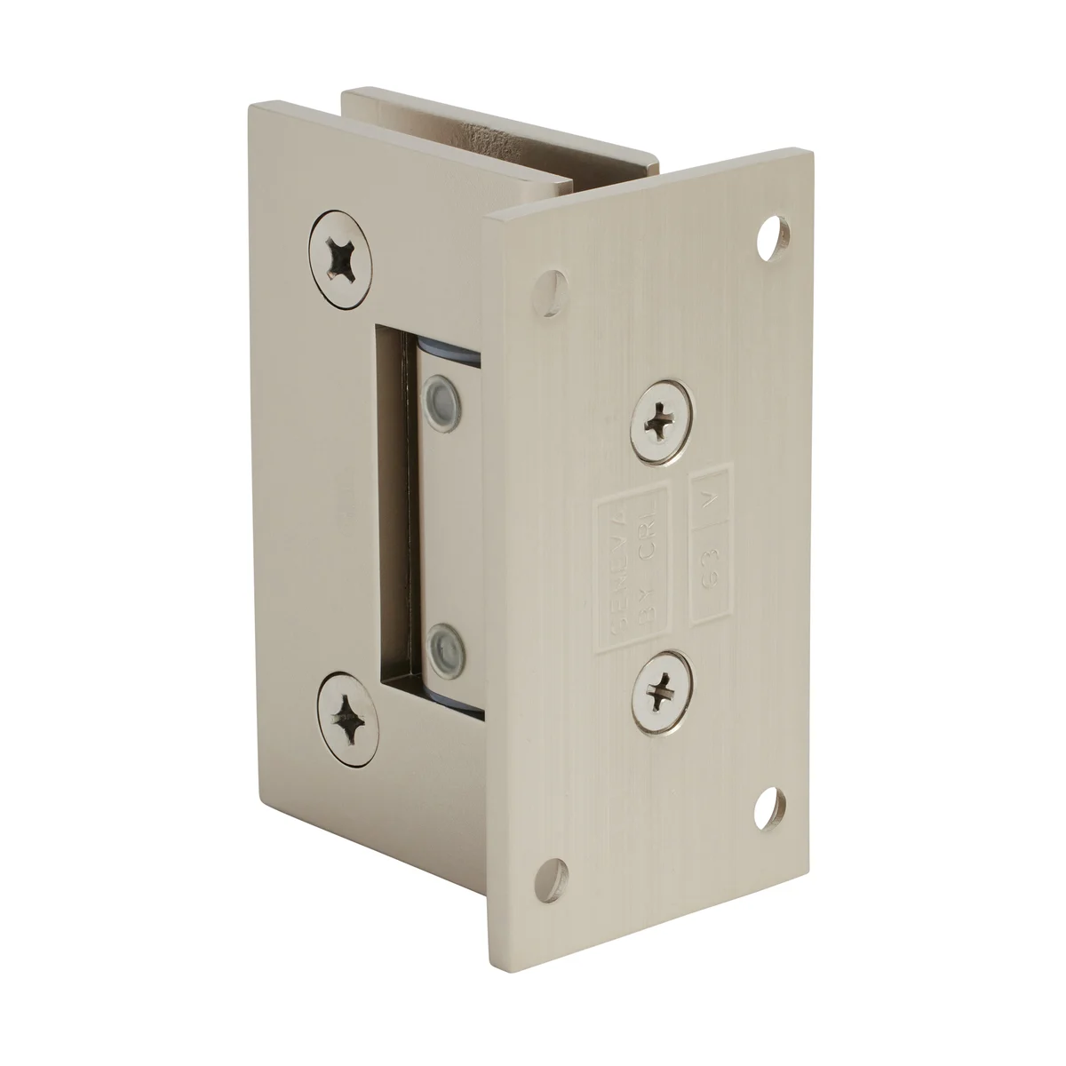 Shower Door Hinge: Geneva 337 Adjustable Wall Mount, Full Back Plate, Satin Nickel – CRL GEN337SN, photo 3