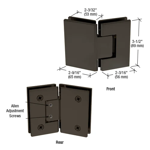 Glass to Glass Shower Door Hinge 135°: Geneva 345 Adjustable, Oil Rubbed Bronze – CRL GEN3450RB, photo 2