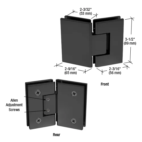 Glass to Glass Shower Door Hinge 135°: Geneva 345 Adjustable, Matte Black – CRL GEN345MBL, photo 2
