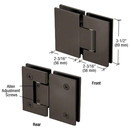 Glass to Glass Shower Door Hinge 180°: Geneva 380 Adjustable, Oil Rubbed Bronze – CRL GEN3800RB, photo 2