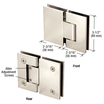 Glass to Glass Shower Door Hinge 180°: Geneva 380 Adjustable, Polished Nickel – CRL GEN380PN, photo 2