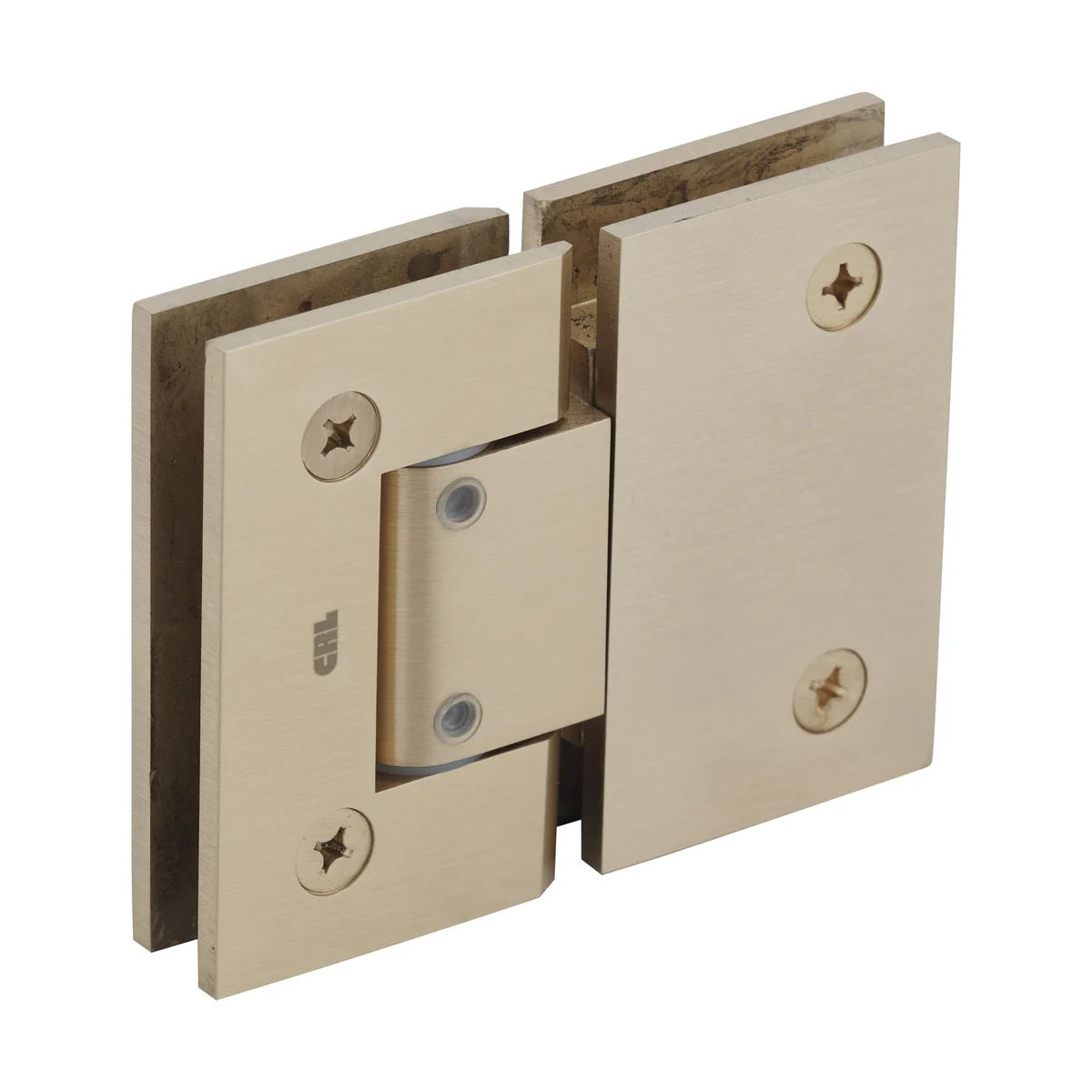 Glass to Glass Shower Door Hinge 180°: Geneva 380 Adjustable, Satin Brass – CRL GEN380SB, photo 3
