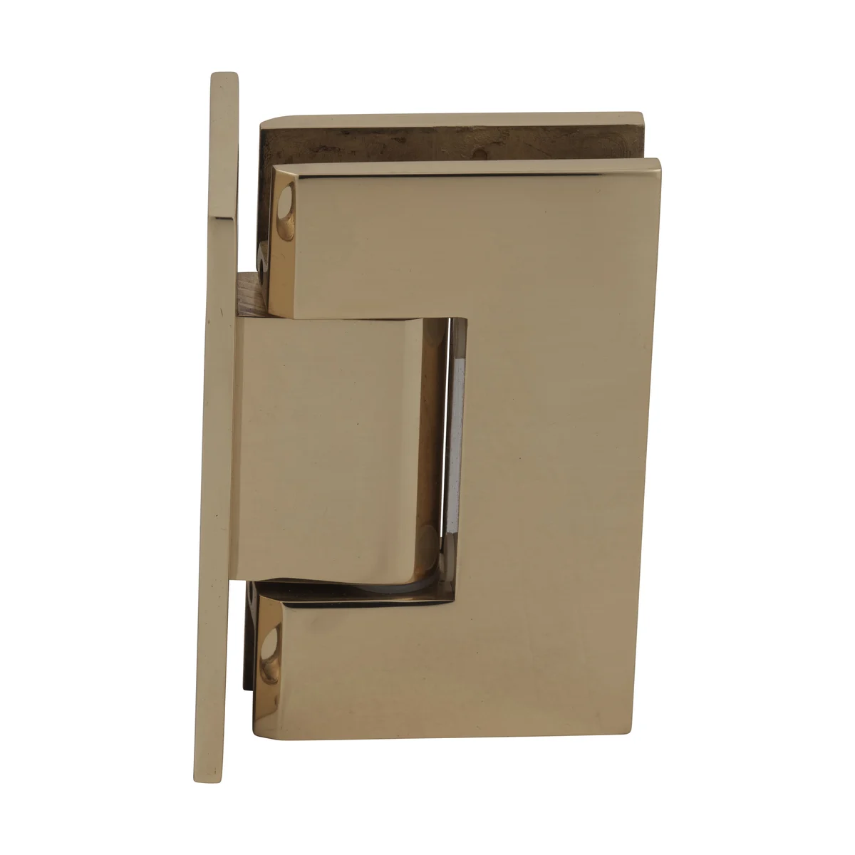 Shower Door Hinge: Geneva 537 5° Pre-Set Wall Mount, Full Back Plate, Polished Brass – CRL GEN537BR