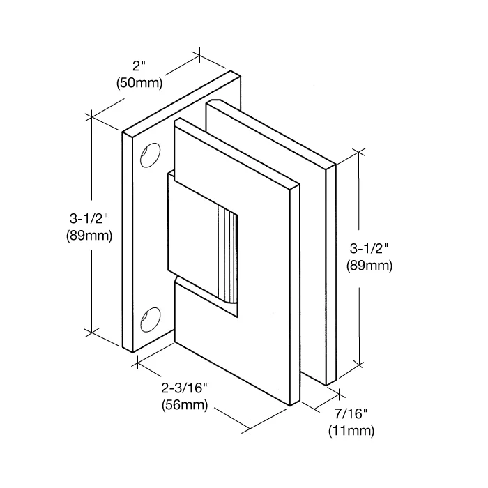 Shower Door Hinge: Geneva 537 5° Pre-Set Wall Mount, Full Back Plate, Polished Nickel – CRL GEN537PN, photo 4