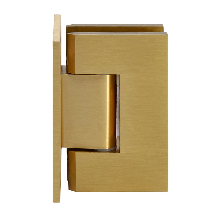 Shower Door Hinge: Geneva 537 5° Pre-Set Wall Mount, Full Back Plate, Satin Brass – CRL GEN537SB