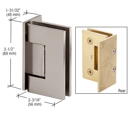 Shower Door Hinge: Geneva 544 Wall Mount, Offset Back Plate, Brushed Nickel – CRL GEN544BN, photo 2