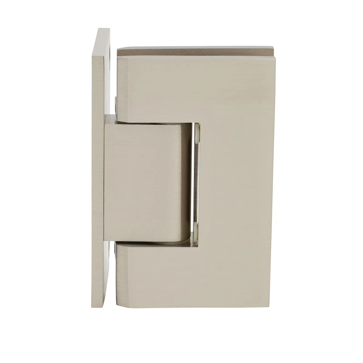 Shower Door Hinge: Geneva 544 Wall Mount, Offset Back Plate, Brushed Nickel – CRL GEN544BN, photo 3