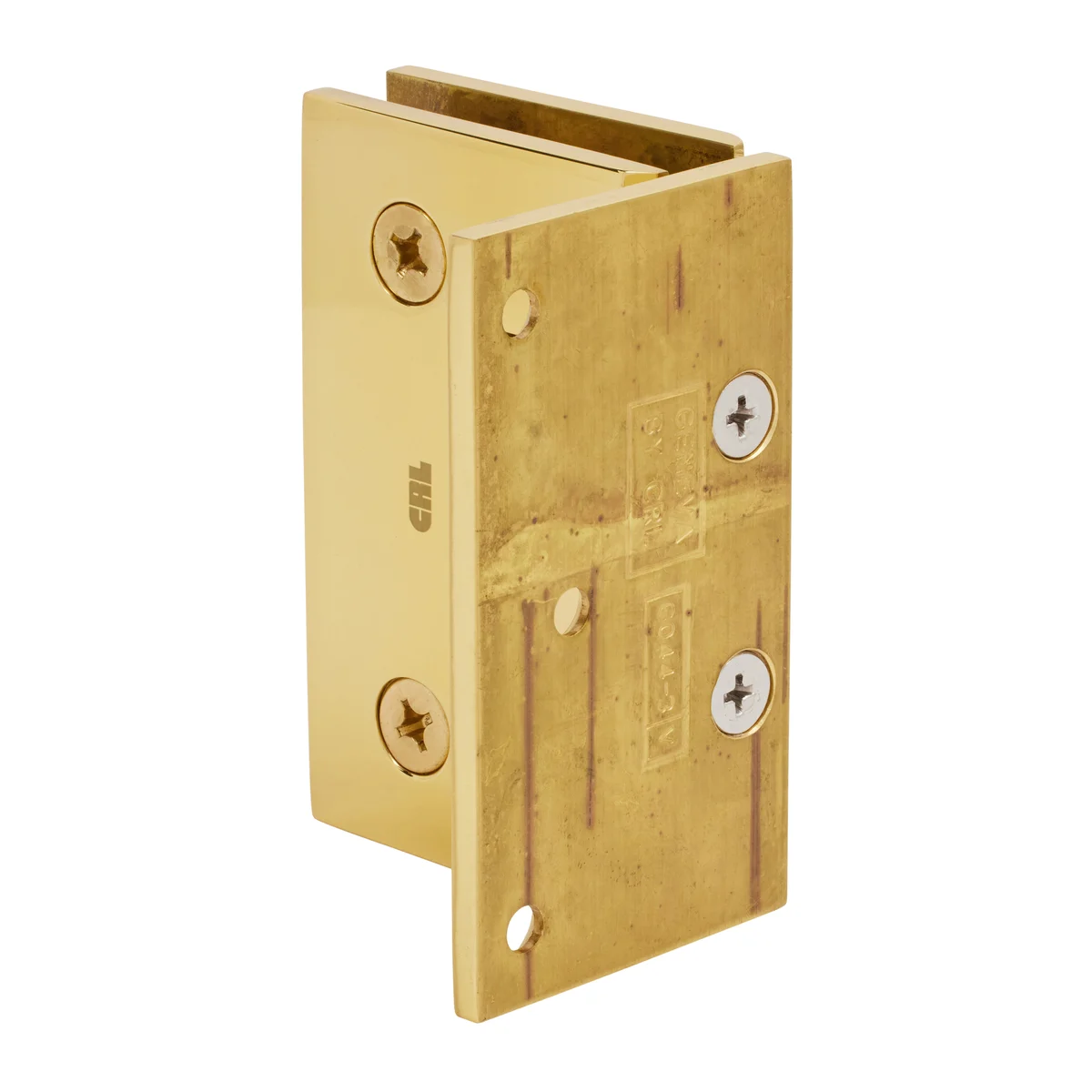 Shower Door Hinge: Geneva 544 Wall Mount, Offset Back Plate, Polished Brass – CRL GEN544BR