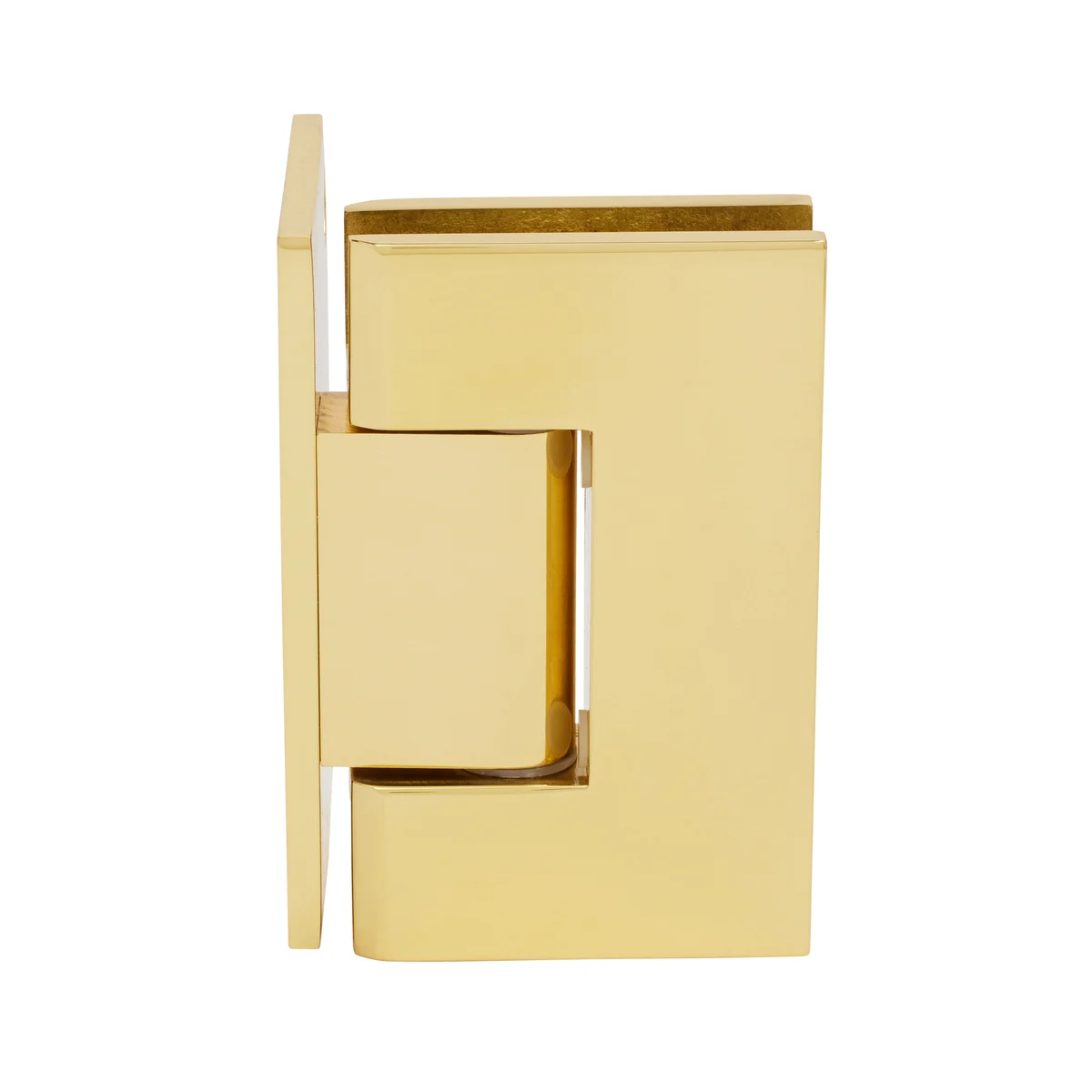 Shower Door Hinge: Geneva 544 Wall Mount, Offset Back Plate, Polished Brass – CRL GEN544BR, photo 3