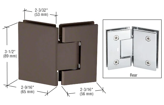 Glass to Glass Shower Door Hinge 135°: Geneva 545, Oil Rubbed Bronze – CRL GEN5450RB, photo 2