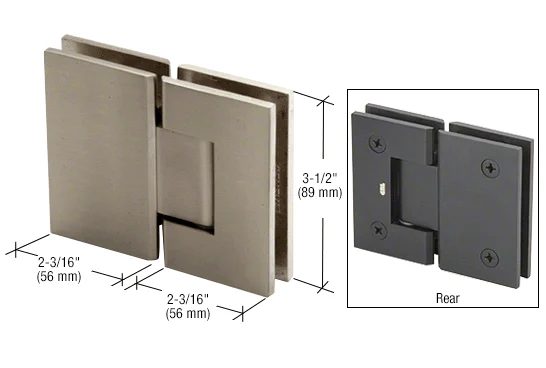 Glass to Glass Shower Door Hinge 180°: Geneva 580 5° Pre-Set, Brushed Nickel – CRL GEN580BN, photo 2