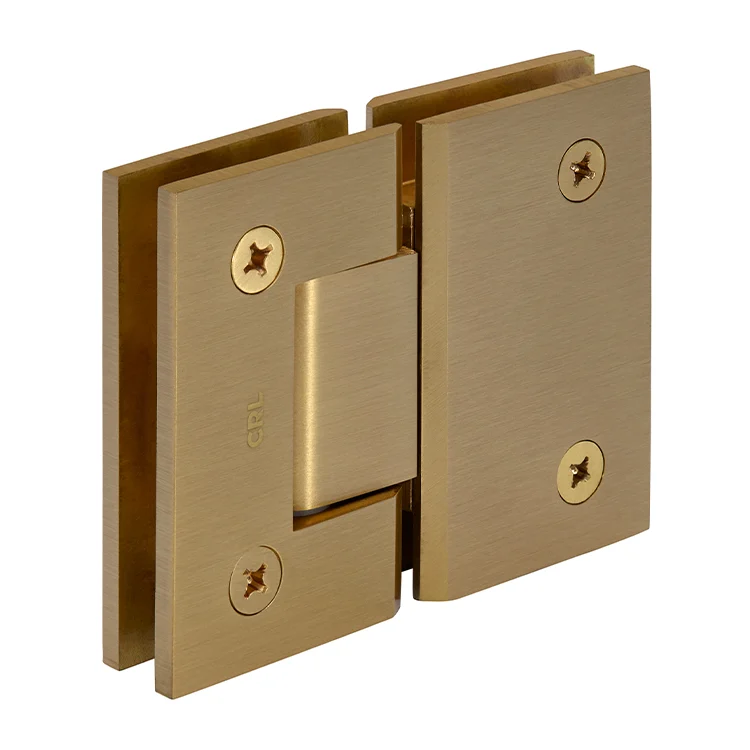 Glass to Glass Shower Door Hinge 180°: Geneva 580 5° Pre-Set, Satin Brass – CRL GEN580SB, photo 3