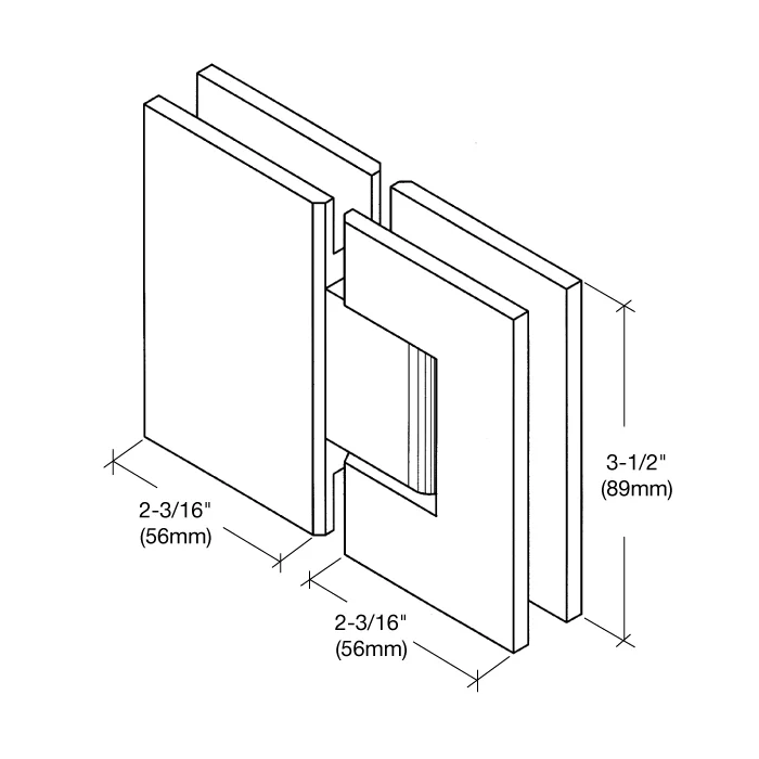 Glass to Glass Shower Door Hinge 180°: Geneva 580 5° Pre-Set, Satin Brass – CRL GEN580SB, photo 4