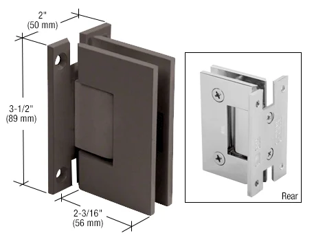 Shower Door Hinge: Geneva 037 Wall Mount, H Back Plate, Oil Rubbed Bronze – CRL GENH0370RB, photo 2