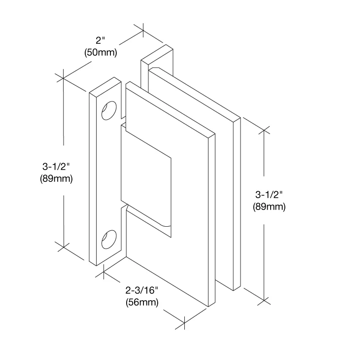 Shower Door Hinge: Geneva 037 Wall Mount, H Back Plate, Oil Rubbed Bronze – CRL GENH0370RB, photo 4