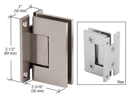 Shower Door Hinge: Geneva 037 Wall Mount, H Back Plate, Brushed Nickel – CRL GENH037BN, photo 2