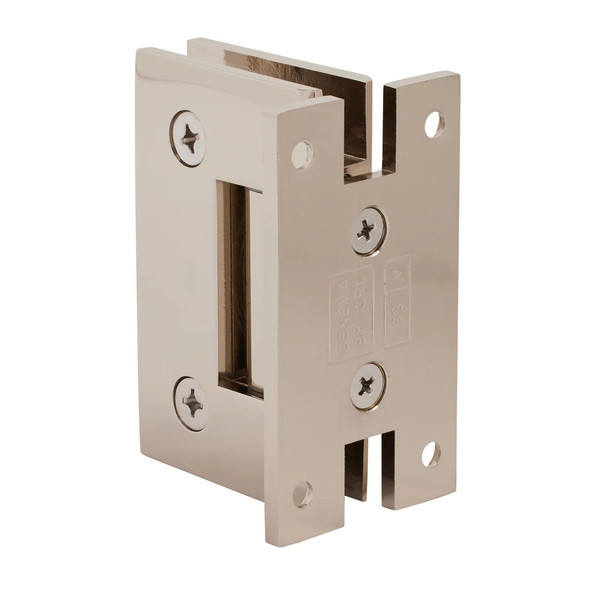 Shower Door Hinge: Geneva 037 Wall Mount, H Back Plate, Polished Nickel – CRL GENH037PN, photo 3