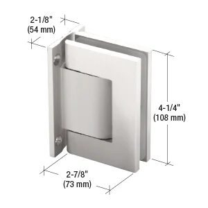 Shower Door Hinge: Vernon Wall Mount, Full Back Plate, Satin Nickel – CRL H8210BTSN