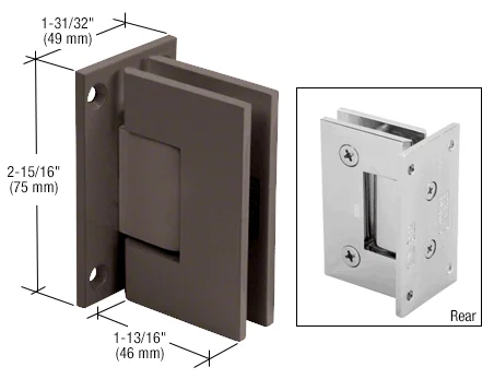 Shower Door Hinge: Junior Geneva 037 Wall Mount, Full Back Plate, Oil Rubbed Bronze – CRL JRG0370RB, photo 2