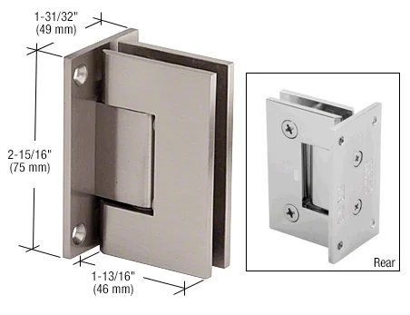Shower Door Hinge: Junior Geneva 037 Wall Mount, Full Back Plate, Brushed Nickel – CRL JRG037BN, photo 2