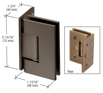 Shower Door Hinge: Junior Geneva 044 Wall Mount, Offset Back Plate, Oil Rubbed Bronze – CRL JRG0440RB, photo 2