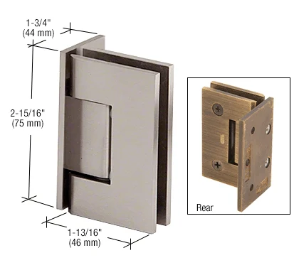 Shower Door Hinge: Junior Geneva 044 Wall Mount, Offset Back Plate, Brushed Nickel – CRL JRG044BN, photo 2
