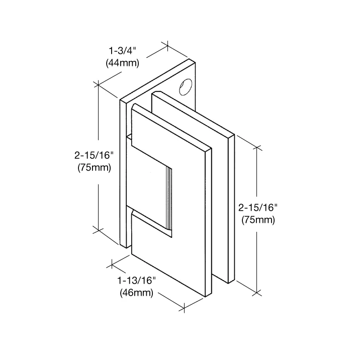 Shower Door Hinge: Junior Geneva 044 Wall Mount, Offset Back Plate, Brushed Nickel – CRL JRG044BN, photo 4