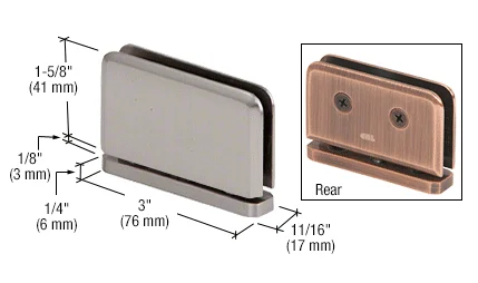Pivot Shower Door Hinge: Junior Prima 01 Top or Bottom Mount, Brushed Nickel – CRL JRPPH01BN, photo 2