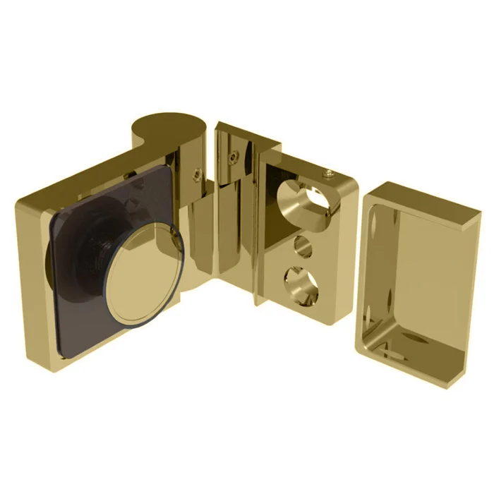 Shower Door Hinge: Lugano 044 Outswing, Offset Plate, Right Hand Door, Satin Brass – CRL LUG044LSB, photo 2