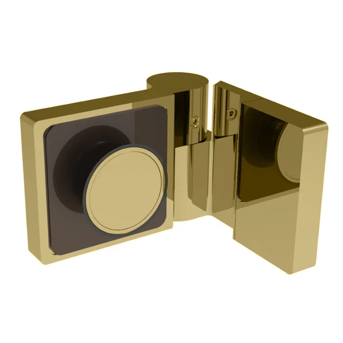 Shower Door Hinge: Lugano 044 Outswing, Offset Plate, Right Hand Door, Satin Brass – CRL LUG044LSB, photo 3