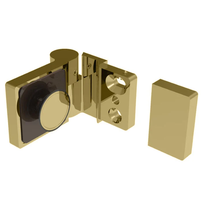 Shower Door Hinge: Lugano 044 Outswing, Offset Plate, Right Hand Door, Satin Brass – CRL LUG044LSB, photo 4