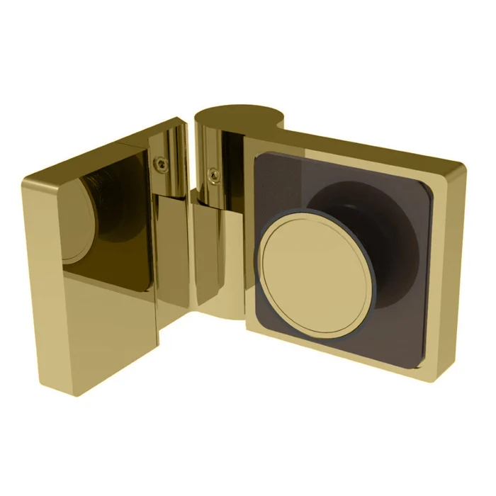 Shower Door Hinge: Lugano 044, Offset Back Plate, Left Hand Door, Satin Brass – CRL LUG044RSB, photo 2
