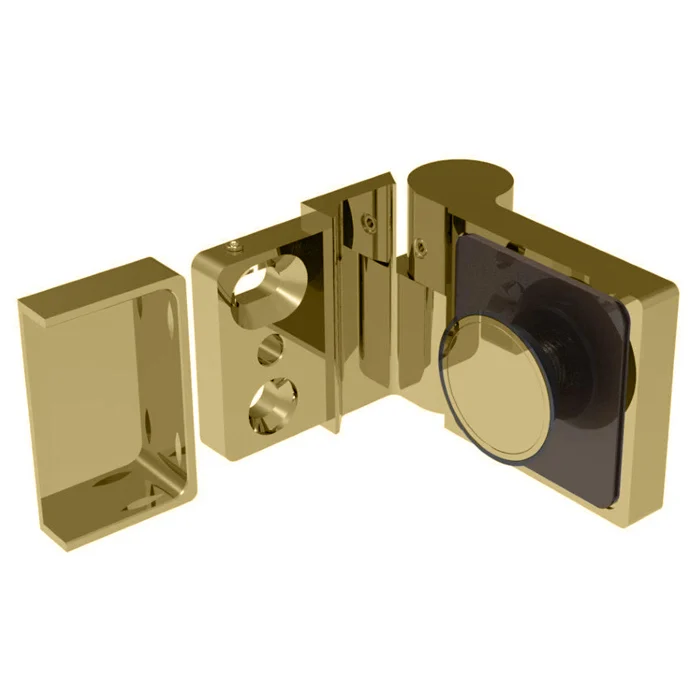 Shower Door Hinge: Lugano 044, Offset Back Plate, Left Hand Door, Satin Brass – CRL LUG044RSB, photo 3