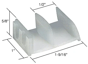 CRL M6058 1-9/16" Tub Enclosure Sliding Door Bottom Guide (2-Pack)