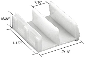 CRL M6059 1-7/16" Tub Enclosure Sliding Door Bottom Guide (2-Pack)