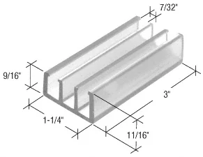 CRL 1-1/4" Wide Clear Sliding Shower Door Bottom Guide (2-Pack), Clear
