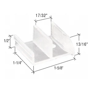 CRL M6111 1-5/8" Tub Enclosure Sliding Door Bottom Guide for Sterling