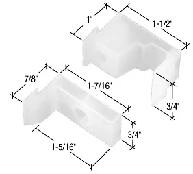 CRL M6218 1-1/2" Sliding Shower Door Jamb Guide and Bumper Set