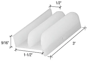 CRL M6219 1-1/2" Sliding Shower Door Bottom Guide