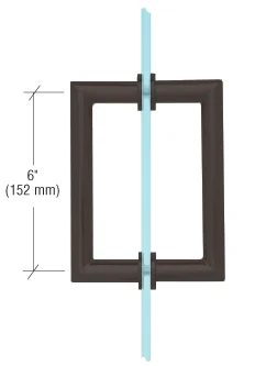 Shower Door 6" MT Series Mitered Corner Pull Handle, Brushed Bronze – CRL MT6X6BBRZ, photo 2