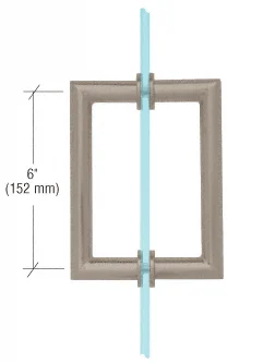 Shower Door 6" MT Series Mitered Corner Pull Handle, Brushed Nickel – CRL MT6X6BN, photo 2