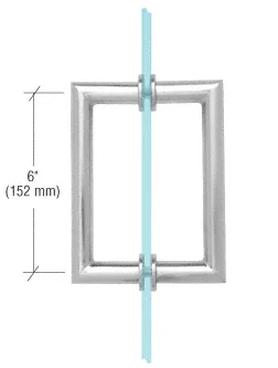 CRL 6" MT Series Mitered Corner Pull Handle, Polished Chrome