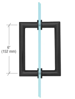 Shower Door 6" MT Series Mitered Corner Pull Handle, Matte Black – CRL MT6X6MBL