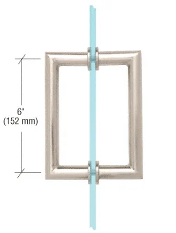 Shower Door 6" MT Series Mitered Corner Pull Handle, Polished Nickel – CRL MT6X6PN
