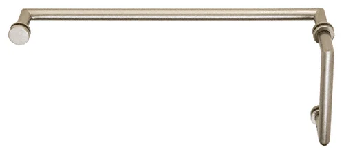 Glass Shower Door 8" Pull Handle and 18" Towel Bar Set with Mitered Corners, Brushed Nickel – CRL MT8X18BN