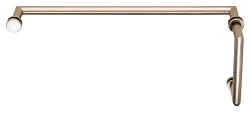 Glass Shower Door 8" Pull Handle and 18" Towel Bar Set with Mitered Corners, Polished Nickel – CRL MT8X18PN